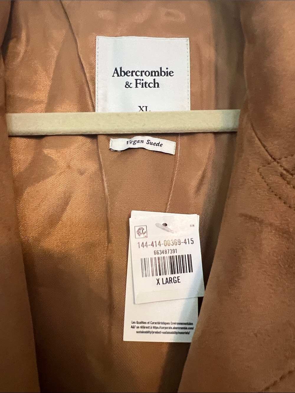Abercrombie & Fitch Brown Suede Fringe Jacket - NWT - size XL - Picture 3 of 8